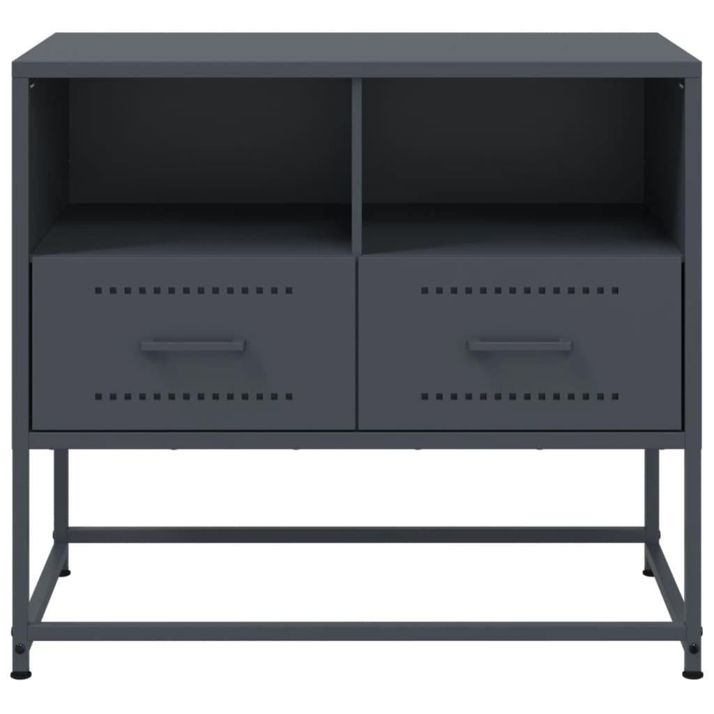 Tv-meubel 68x39x60,5 cm staal antracietkleurig