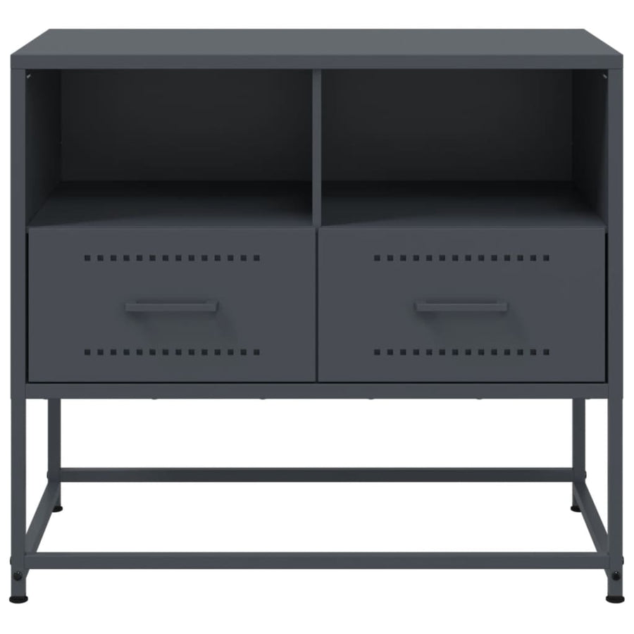 Tv-meubel 68x39x60,5 cm staal antracietkleurig