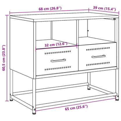 Tv-meubel 68x39x60,5 cm staal olijfgroen