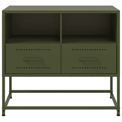 Tv-meubel 68x39x60,5 cm staal olijfgroen