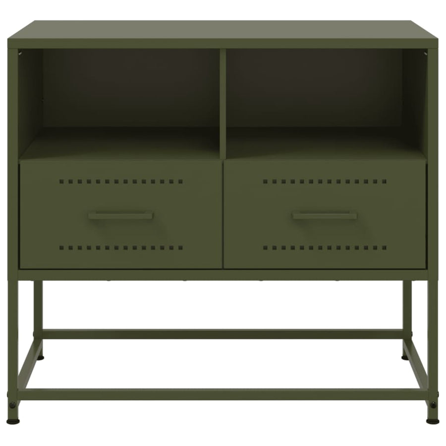 Tv-meubel 68x39x60,5 cm staal olijfgroen
