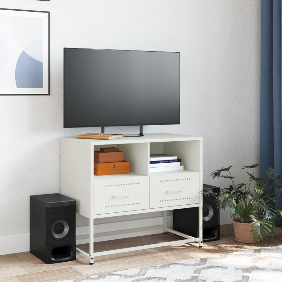 Tv-meubel 68x39x60,5 cm staal wit