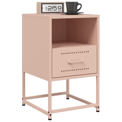 Nachtkastjes 2 st 36x39x60,5 cm staal roze
