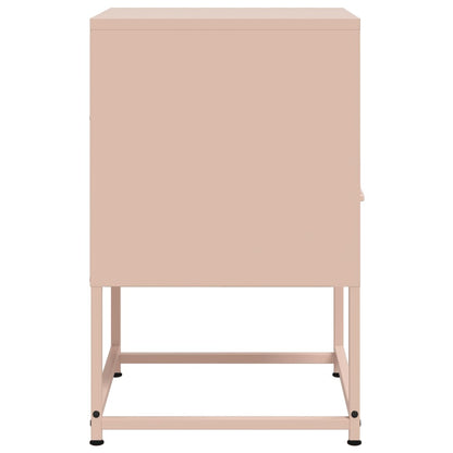 Nachtkastjes 2 st 36x39x60,5 cm staal roze