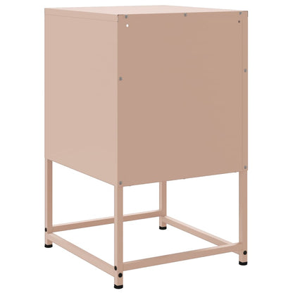 Nachtkastjes 2 st 36x39x60,5 cm staal roze