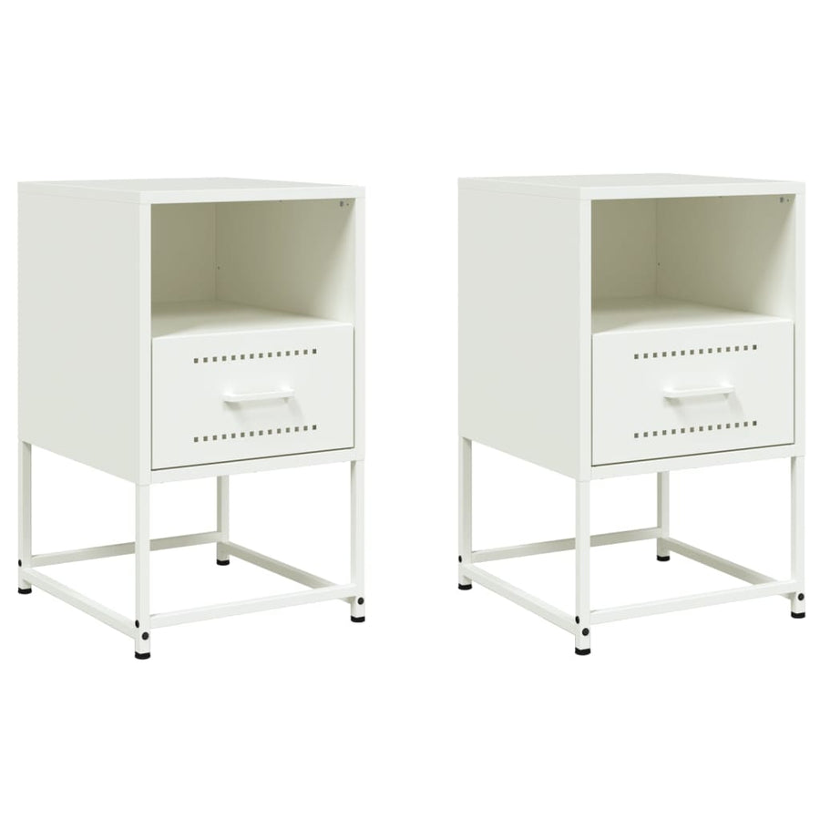 Nachtkastjes 2 st 36x39x60,5 cm staal wit