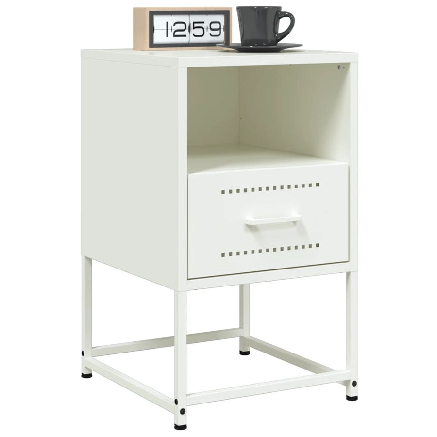Nachtkastjes 2 st 36x39x60,5 cm staal wit