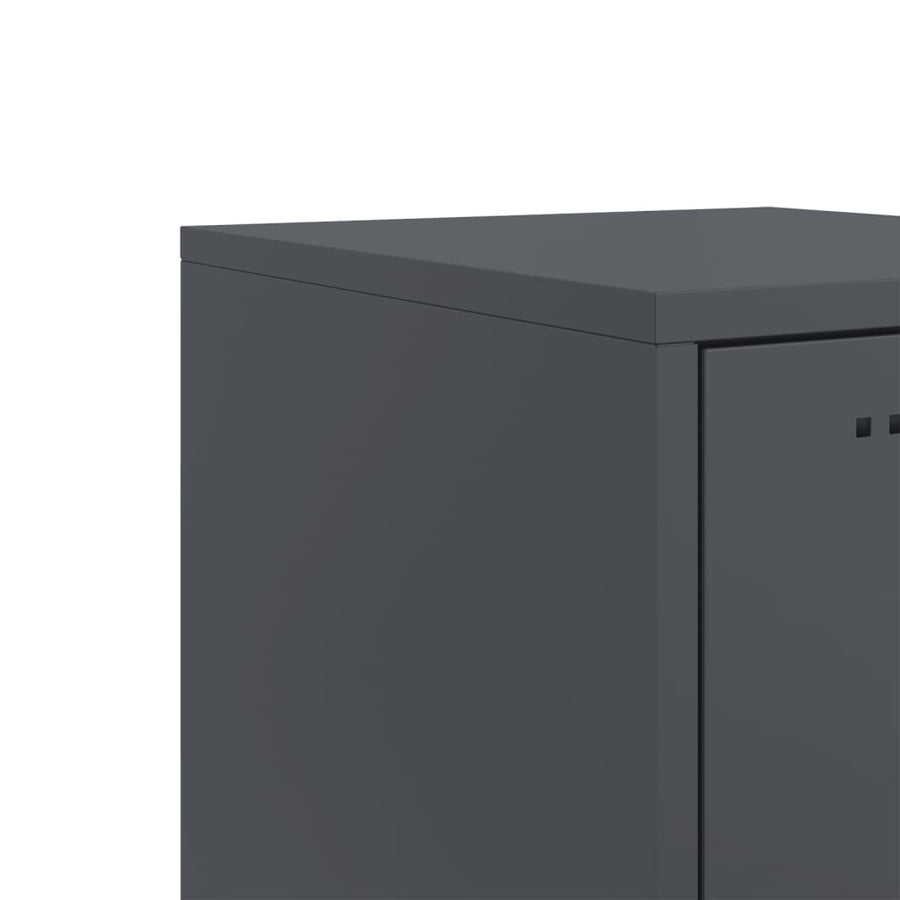 Nachtkastjes 2 st 36x39x78 cm staal antracietkleurig