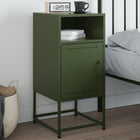 Bedside table 36x39x78 cm steel olive green