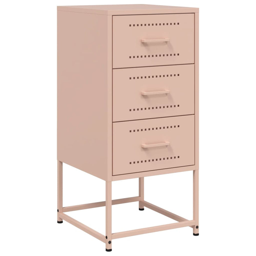 Nachtkastjes 2 st 36x39x78 cm staal roze