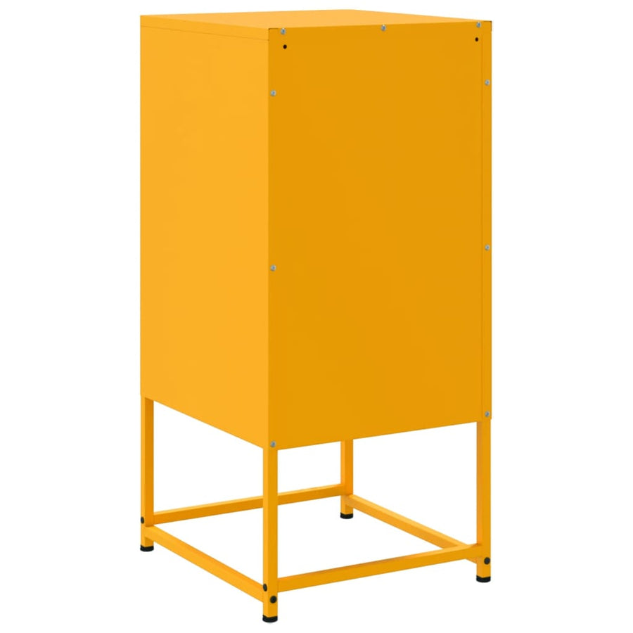 Nachtkastjes 2 st 36x39x78 cm staal mosterdgeel