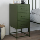 Bedside table 36x39x78 cm steel olive green