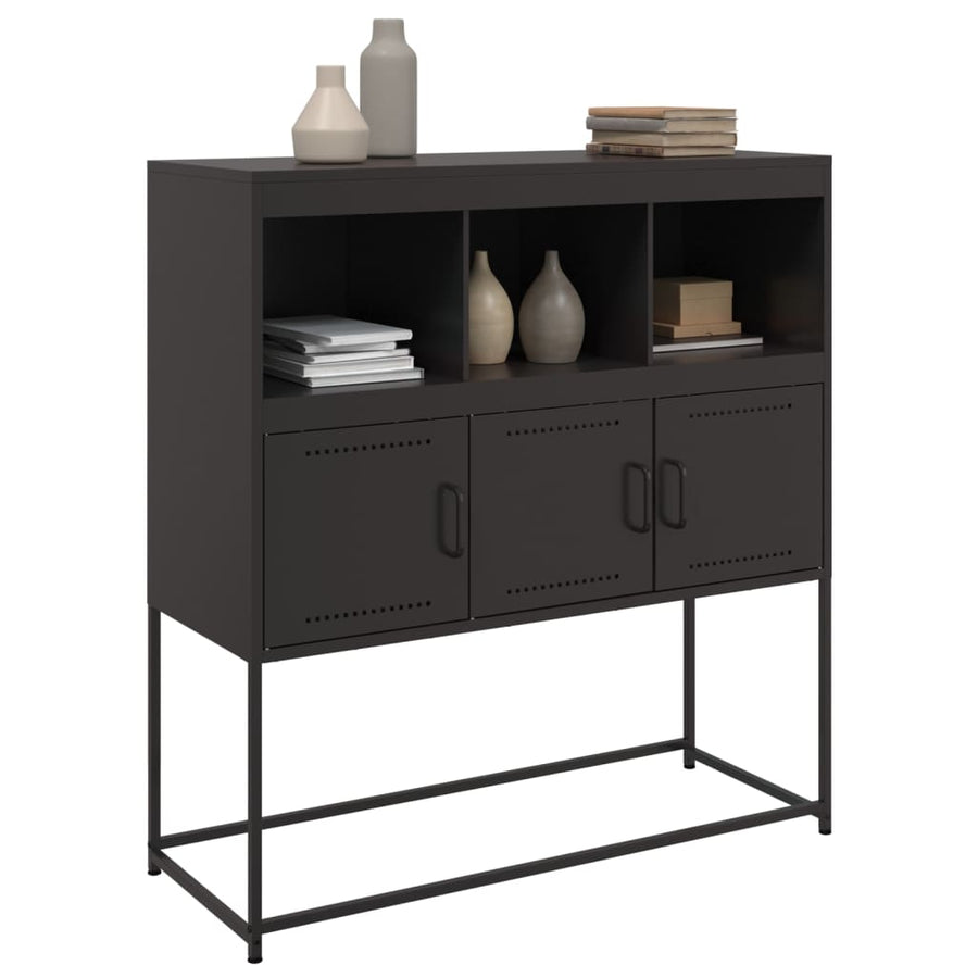 Dressoir 100,5x39x107 cm koudgewalst staal zwart
