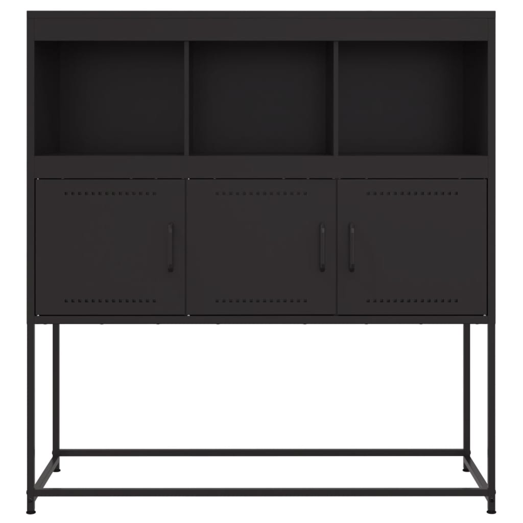 Dressoir 100,5x39x107 cm koudgewalst staal zwart