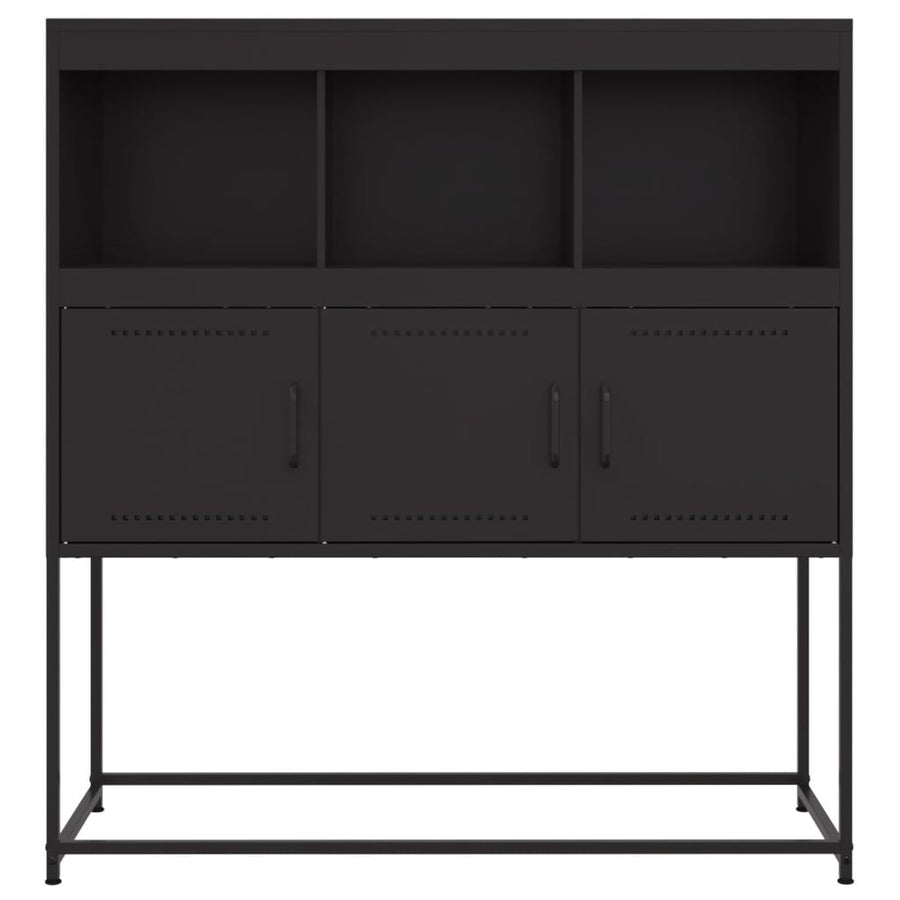 Dressoir 100,5x39x107 cm koudgewalst staal zwart