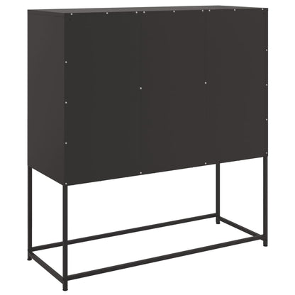 Dressoir 100,5x39x107 cm koudgewalst staal zwart