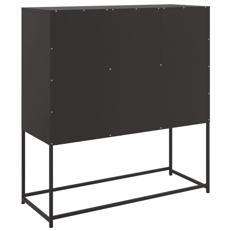 Dressoir 100,5x39x107 cm koudgewalst staal zwart