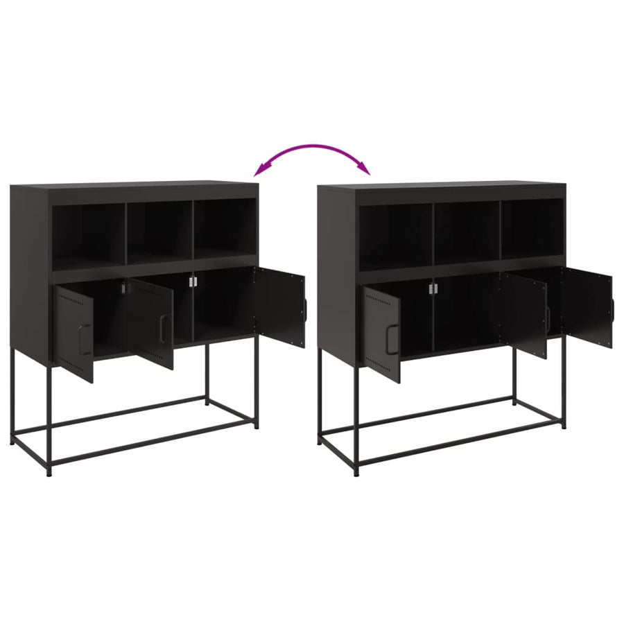 Dressoir 100,5x39x107 cm koudgewalst staal zwart