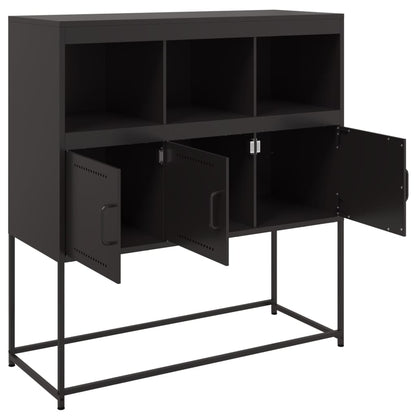 Dressoir 100,5x39x107 cm koudgewalst staal zwart