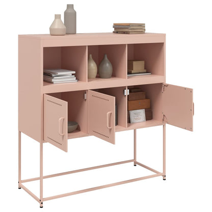 Dressoir 100,5x39x107 cm koudgewalst staal roze