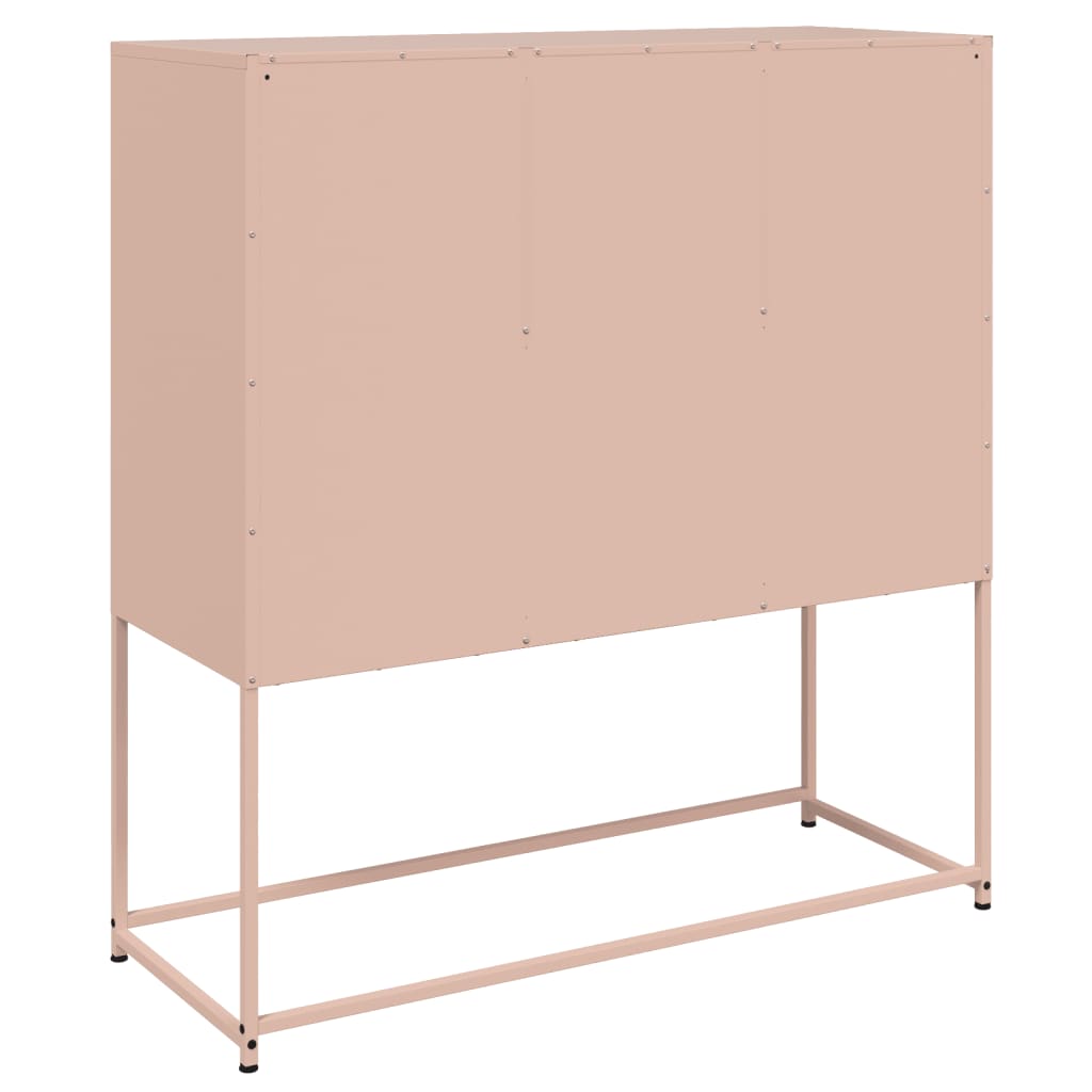 Dressoir 100,5x39x107 cm koudgewalst staal roze