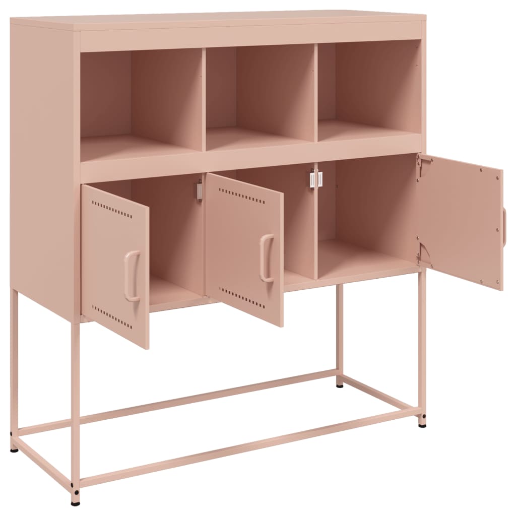 Dressoir 100,5x39x107 cm koudgewalst staal roze