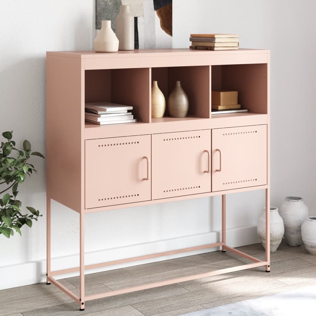 Dressoir 100,5x39x107 cm koudgewalst staal roze