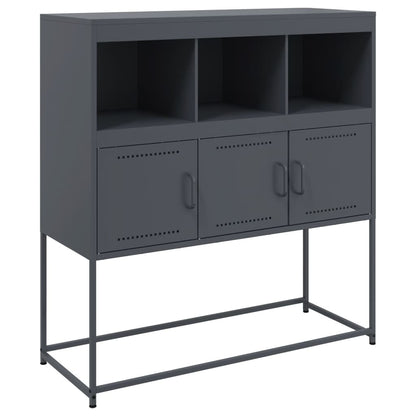 Dressoir 100,5x39x107 cm koudgewalst staal antracietkleurig