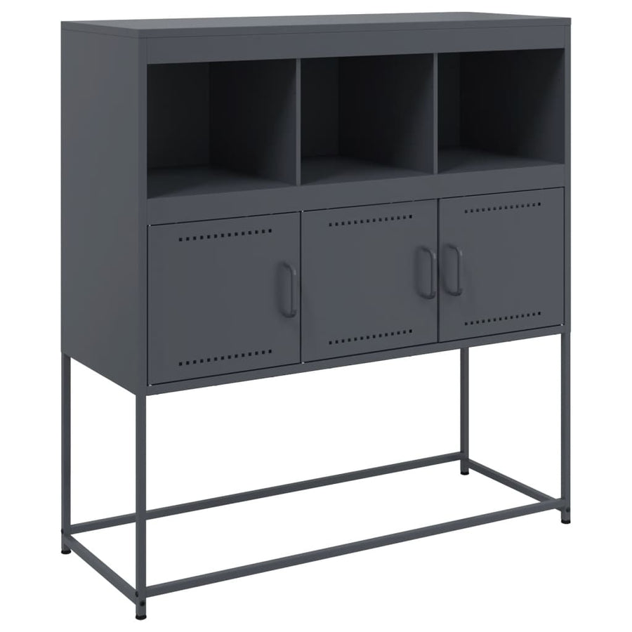 Dressoir 100,5x39x107 cm koudgewalst staal antracietkleurig