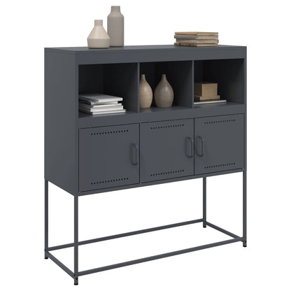 Dressoir 100,5x39x107 cm koudgewalst staal antracietkleurig