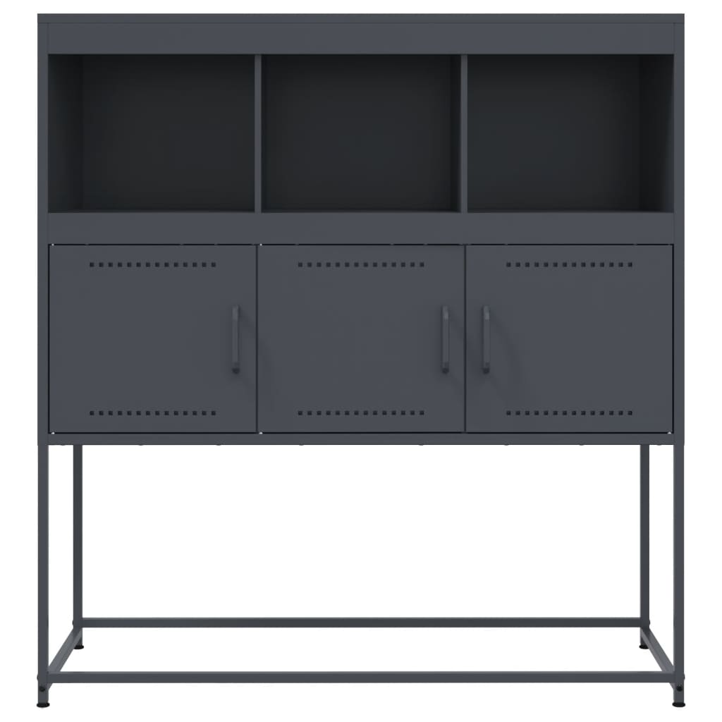Dressoir 100,5x39x107 cm koudgewalst staal antracietkleurig