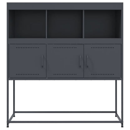 Dressoir 100,5x39x107 cm koudgewalst staal antracietkleurig