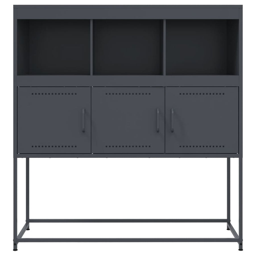 Dressoir 100,5x39x107 cm koudgewalst staal antracietkleurig