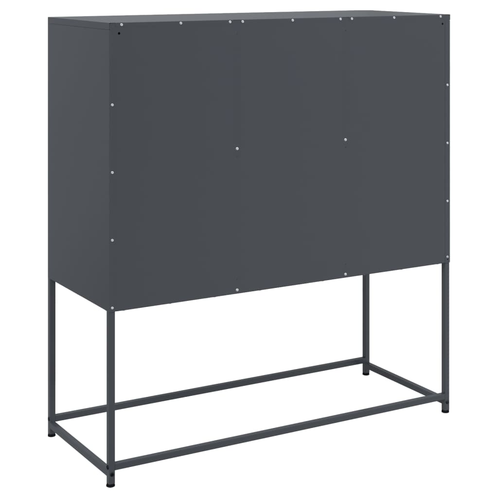 Dressoir 100,5x39x107 cm koudgewalst staal antracietkleurig