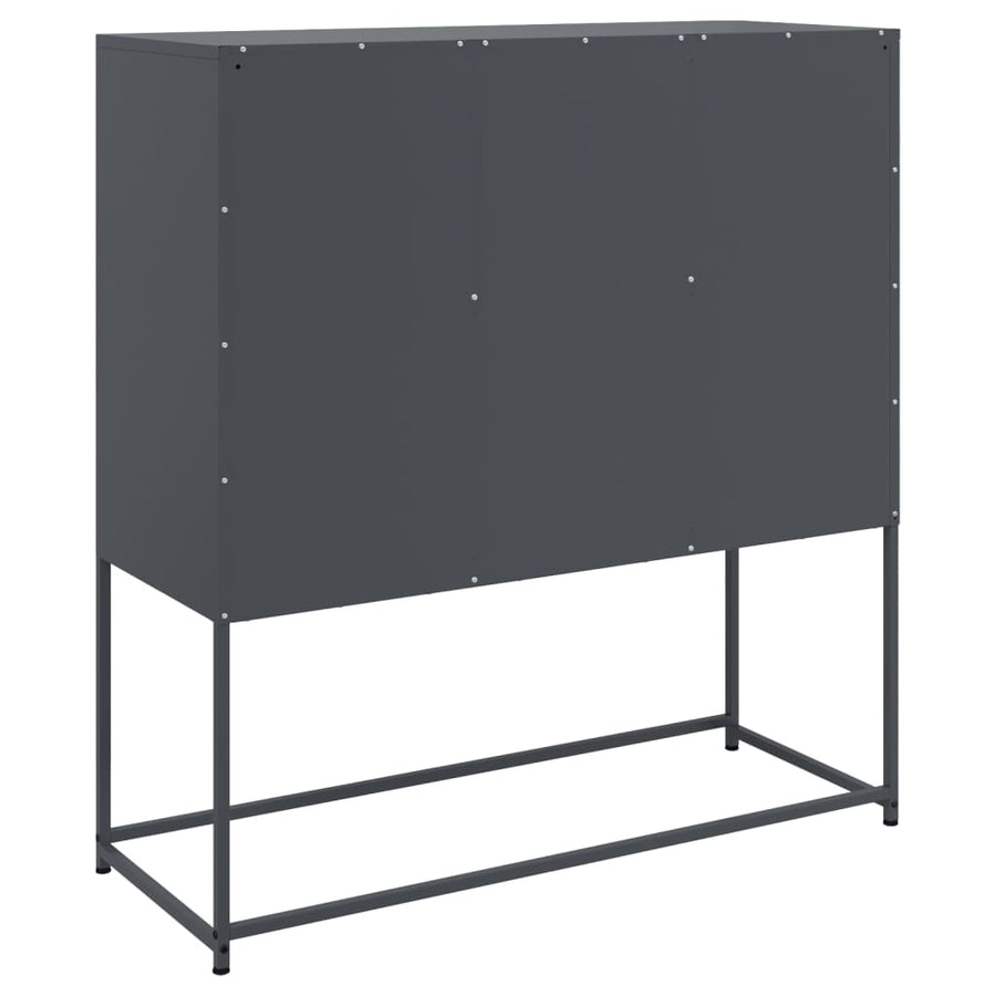 Dressoir 100,5x39x107 cm koudgewalst staal antracietkleurig