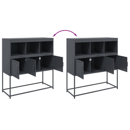 Dressoir 100,5x39x107 cm koudgewalst staal antracietkleurig