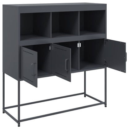 Dressoir 100,5x39x107 cm koudgewalst staal antracietkleurig