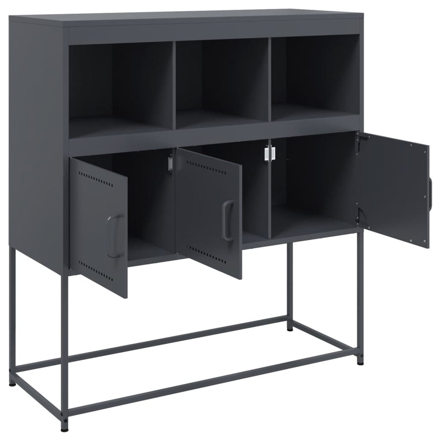Dressoir 100,5x39x107 cm koudgewalst staal antracietkleurig
