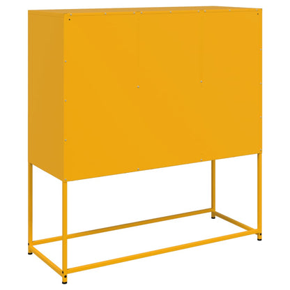 Dressoir 100,5x39x107 cm koudgewalst staal mosterdgeel