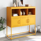 Dressoir 100,5x39x107 cm staal mosterdgeel