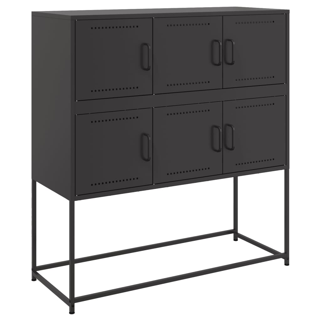 Dressoir 100,5x39x107 cm koudgewalst staal zwart