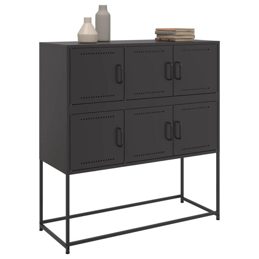 Dressoir 100,5x39x107 cm koudgewalst staal zwart
