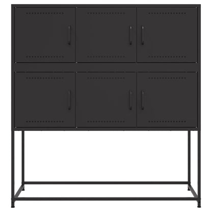 Dressoir 100,5x39x107 cm koudgewalst staal zwart