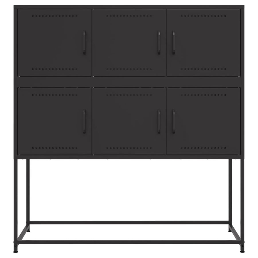 Dressoir 100,5x39x107 cm koudgewalst staal zwart
