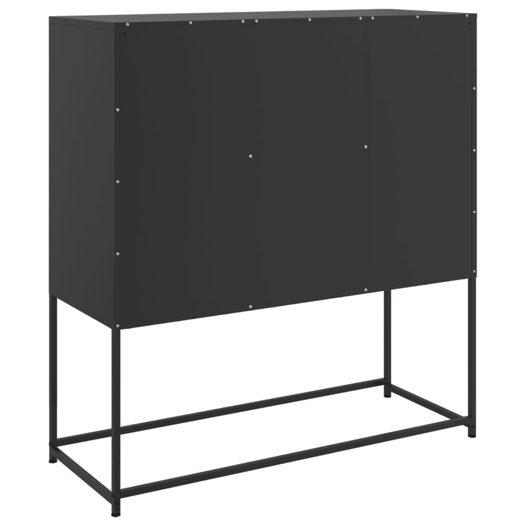 Dressoir 100,5x39x107 cm koudgewalst staal zwart