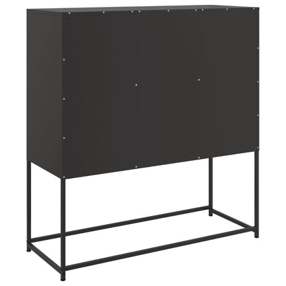 Dressoir 100,5x39x107 cm koudgewalst staal zwart