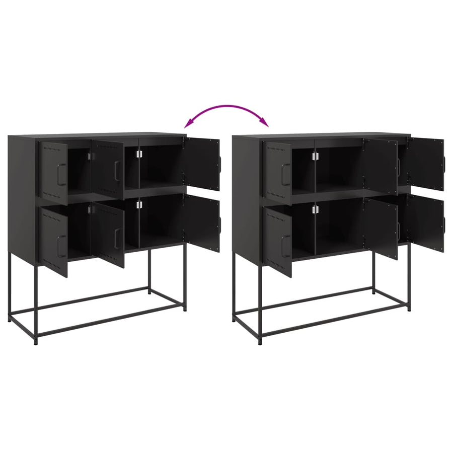 Dressoir 100,5x39x107 cm koudgewalst staal zwart