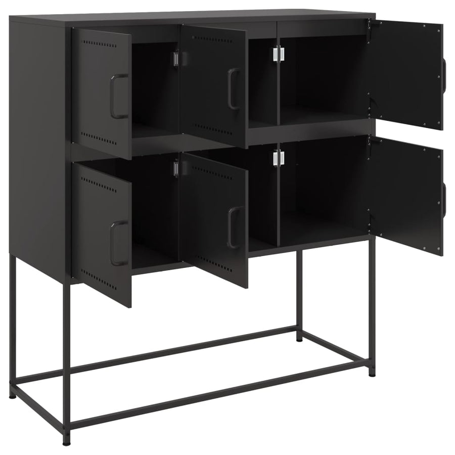 Dressoir 100,5x39x107 cm koudgewalst staal zwart