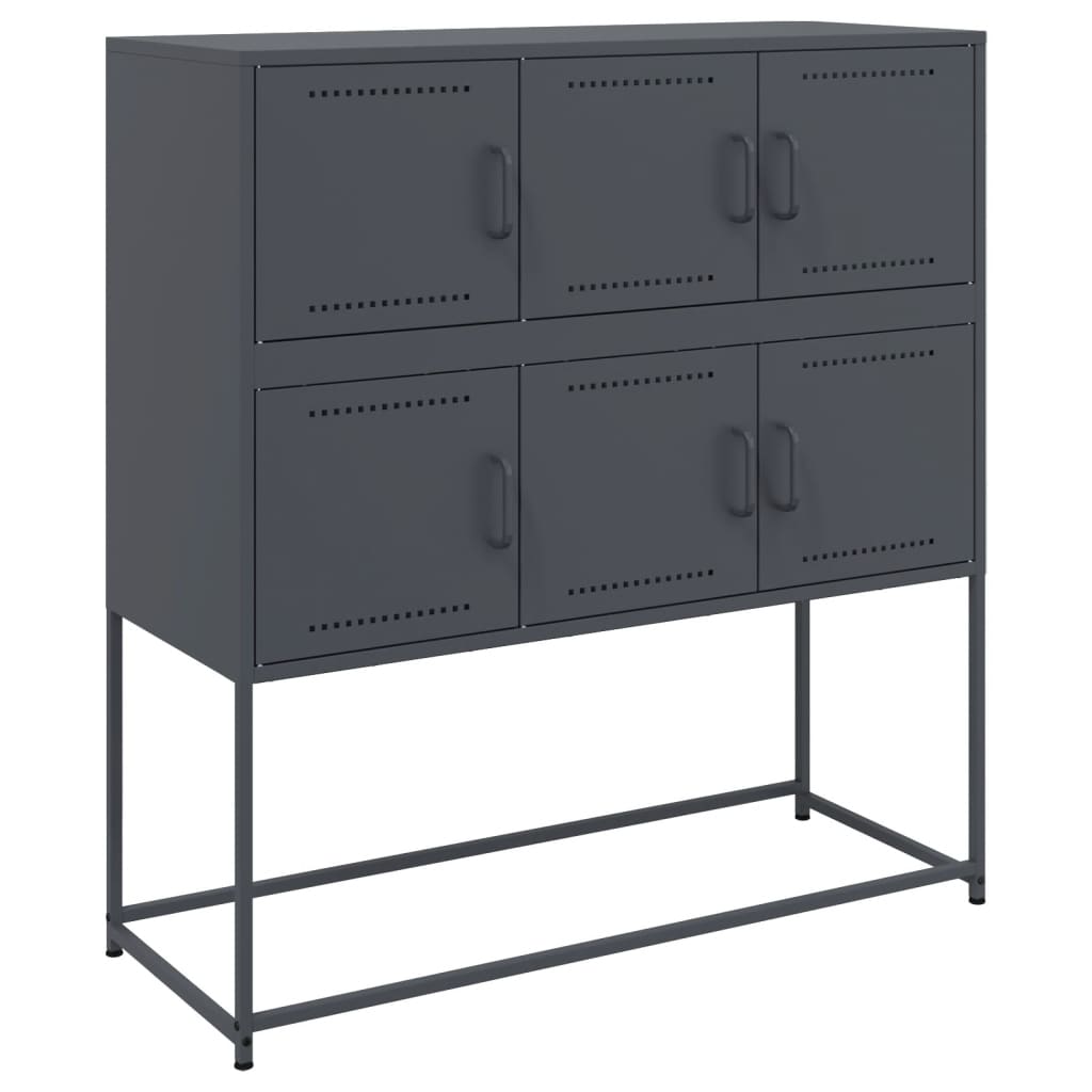 Dressoir 100,5x39x107 cm koudgewalst staal antracietkleurig