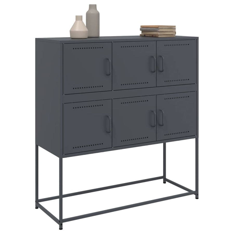 Dressoir 100,5x39x107 cm koudgewalst staal antracietkleurig